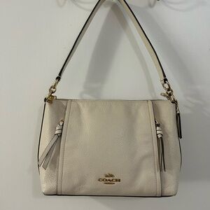 Coach Ivory Shoulder Bag with Gold Accents